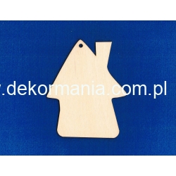 SKLEJKA #3mm Domek , chatka 12,5x10cm   z otworem , zawieszka ,bez okna